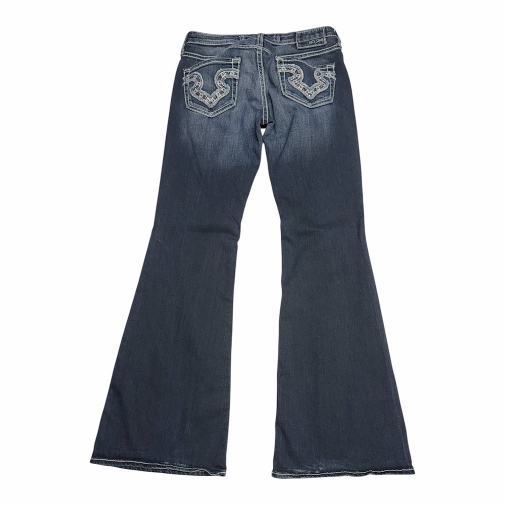 Big Star Size 27 Women's Dark Blue Flare Embellished Jeans - Picture 2 of 9